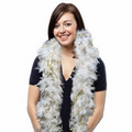 6' White Feather Boa with Gold Tinsel